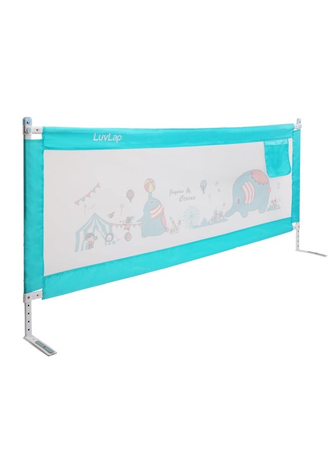 Luvlap Comfy Baby Bed Rail Guard (180cmx72cm), Bed Rails for Baby & Toddler Safety, Portable, Adjustable Height, Single Side Bed Rail, Pack of 1, Blue - Image 1