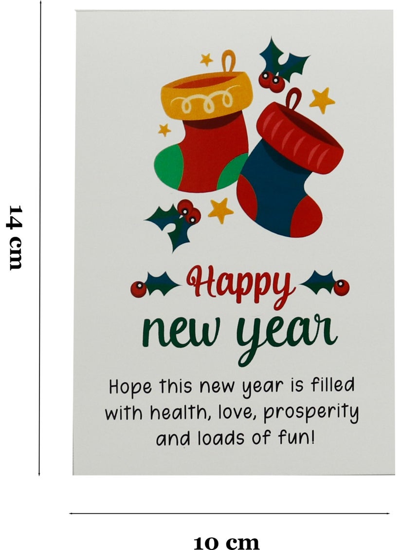 Repro Design - 10X14 cm New Year Themed 5 Pieces Greeting Card Model-1 Happy New Year - Image 1
