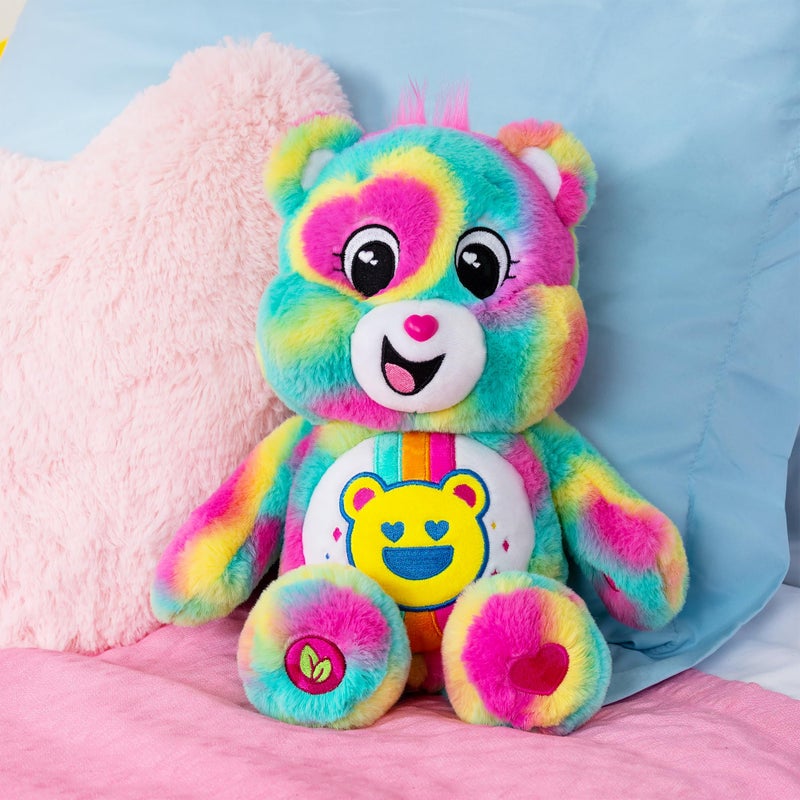 Basic Fun Care Bears 14” Good Vibes Bear- Tie-Dye Multicolored Plushie for Ages 4+ – Perfect Stuffed Animal Support Gift, Super Soft and Cuddly – Good for Girls and Boys, Employees, Collectors - Image 3
