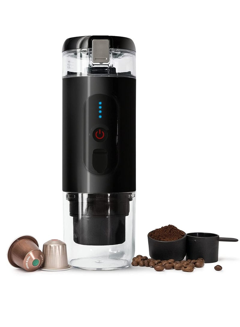 Portable Espresso Maker, 20 Bar 12V Car Coffee Machine, Compact Electric Hand Coffee Maker, USB Rechargeable, Heats in 3-4 Minutes, Ideal for Camping and Hiking. - Image 1