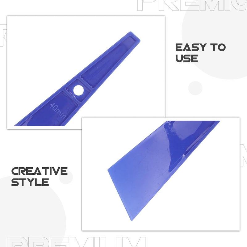 Healifty 9pcs Handheld Glue Spreader and Smear Stick Set for Leathercraft, Plastic Scrapers in Blue 20mm 30mm 40mm, Adhesive Applicators for DIY Leather and Woodworking Projects - Image 3