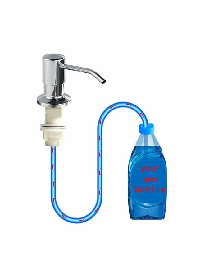 Kitchen Sink Soap Dispenser, Under Sink Soap Dispenser Pump, Good Suction Power, 47 Inch Extension Tube Connects Directly to Soap Container, 304 Stainless Steel with Leakproof - Image 5