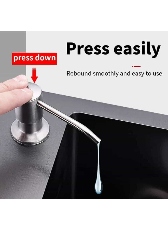 Kitchen Sink Soap Dispenser, Under Sink Soap Dispenser Pump, Good Suction Power, 47 Inch Extension Tube Connects Directly to Soap Container, 304 Stainless Steel with Leakproof - Image 3