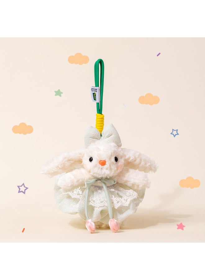 Cute Hair Loop Skirt Ear-hanging Rabbit Pendant Plush Toy Doll Bow Wedding Dress Doll Girl's Heart Bag Pendant 