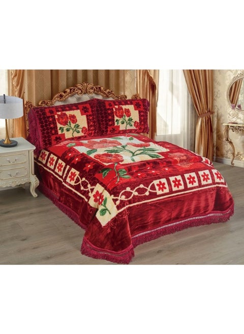 4 Pieces Heavy Winter Blanket Set 220X240 with Mattress Cover 260X230cm and 2 Pillowcases 55X75cm, Super Soft Double Layer Blanket Made of High Quality Material Excellent Craftsmanship (Whole Set Weight 9kg)