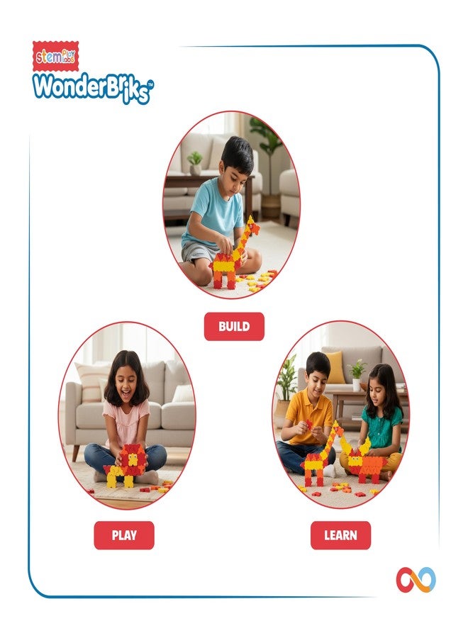 WONDER BRIKS ™ Forest Friends - Build 5 Forest Animals (Ages 5+, 5 in 1) by StemPlay Labs | Animal Lovers | Blocks - Early Learning - Screen Free - Pretend Play - Creativity | Birthday - Unisex - Image 3