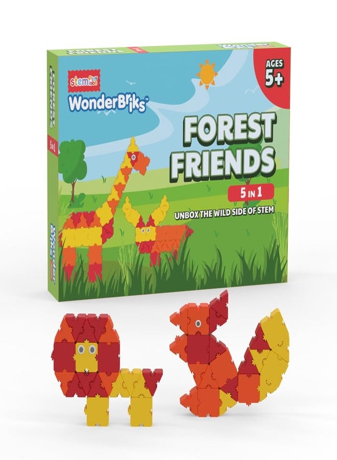 WONDER BRIKS ™ Forest Friends - Build 5 Forest Animals (Ages 5+, 5 in 1) by StemPlay Labs | Animal Lovers | Blocks - Early Learning - Screen Free - Pretend Play - Creativity | Birthday - Unisex - Image 1