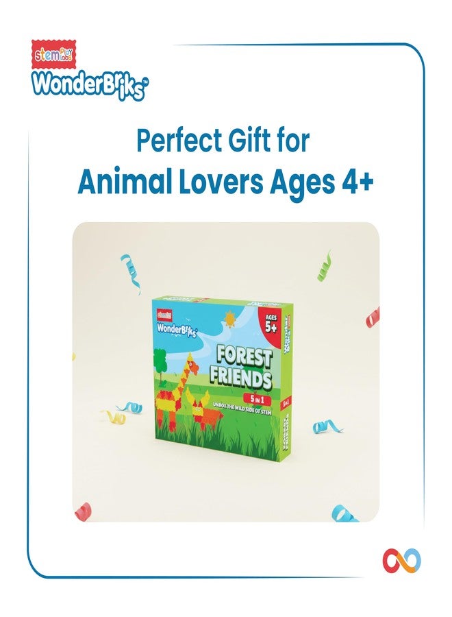 WONDER BRIKS ™ Forest Friends - Build 5 Forest Animals (Ages 5+, 5 in 1) by StemPlay Labs | Animal Lovers | Blocks - Early Learning - Screen Free - Pretend Play - Creativity | Birthday - Unisex - Image 4