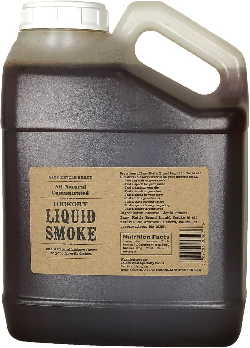 Lazy Kettle All-Natural Hickory Liquid Smoke - 128 oz Cooking Flavoring - Image 1