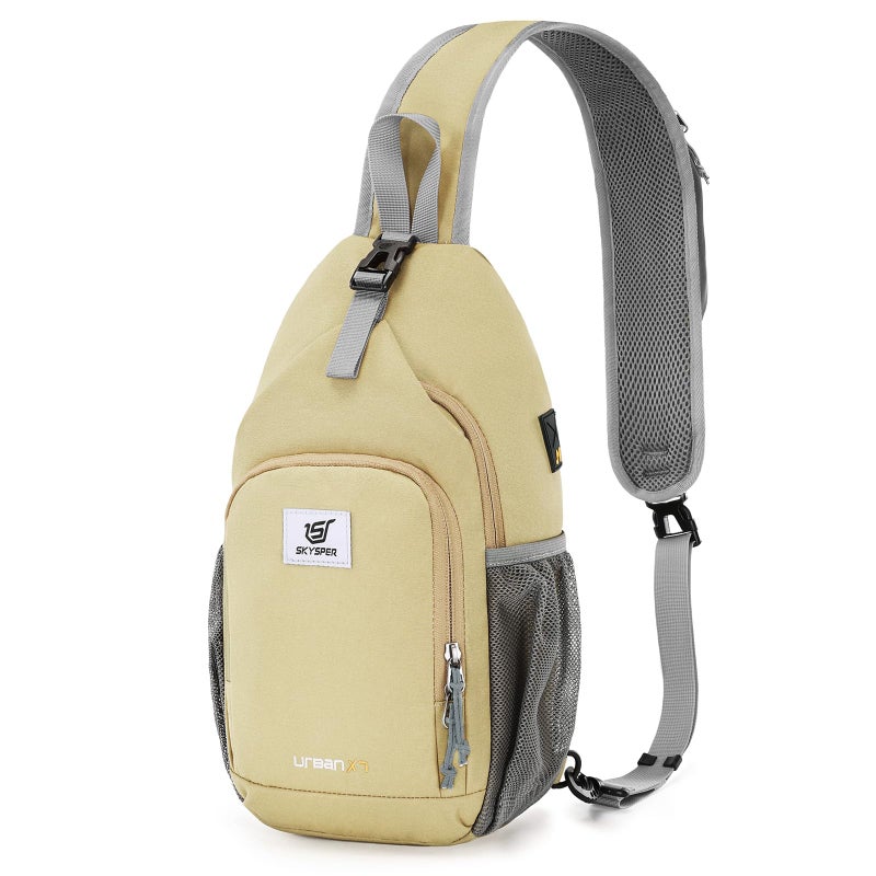 SKYSPER Sling Bag RFID Crossbody Sling Backpack Cross Body Shoulder Bag Travel Hiking Daypack for Women MenKhaki - Image 2