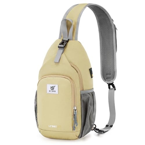 SKYSPER Sling Bag RFID Crossbody Sling Backpack Cross Body Shoulder Bag Travel Hiking Daypack for Women MenKhaki - Image 1
