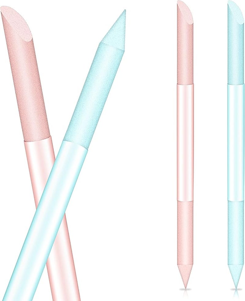 Sliverdew Glass Cuticle Pusher Set of 2 Cuticle Remover Tool Nail Cuticle Trimmer Double Sided Glass Manicure Stick Angled Cuticle Filing Pusher - Image 1