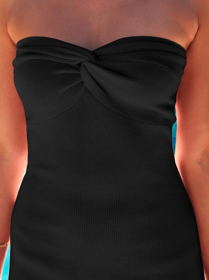 LILLUSORY Spring Dress Women 2025 Summer Fashion Trendy Casual Long Midi Dresses Party Sexy Bodycon Baby Shower Y2K Maxi Sun Sundress Birthday Dress Clothes Outfits Black - Image 5