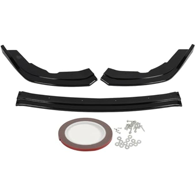 Brilluxa Front Bumper Lip Chin Splitter Spoiler 3 Segment Type Bumper Lip Kit Splitter Trim Protection Spoiler Trim Car Body Kit for Impreza WRX STI (Noir brillant) - Image 1