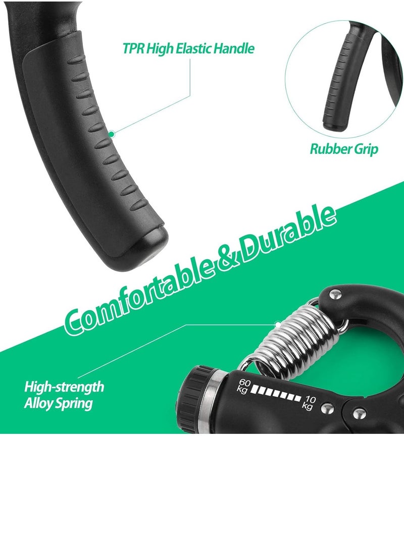 Generic - Hand Grip Strengthener: Adjustable hand exerciser with resistance from 22-132 lbs (10-60 kg) ideal for musicians and athletes with non-slip protection - Image 1
