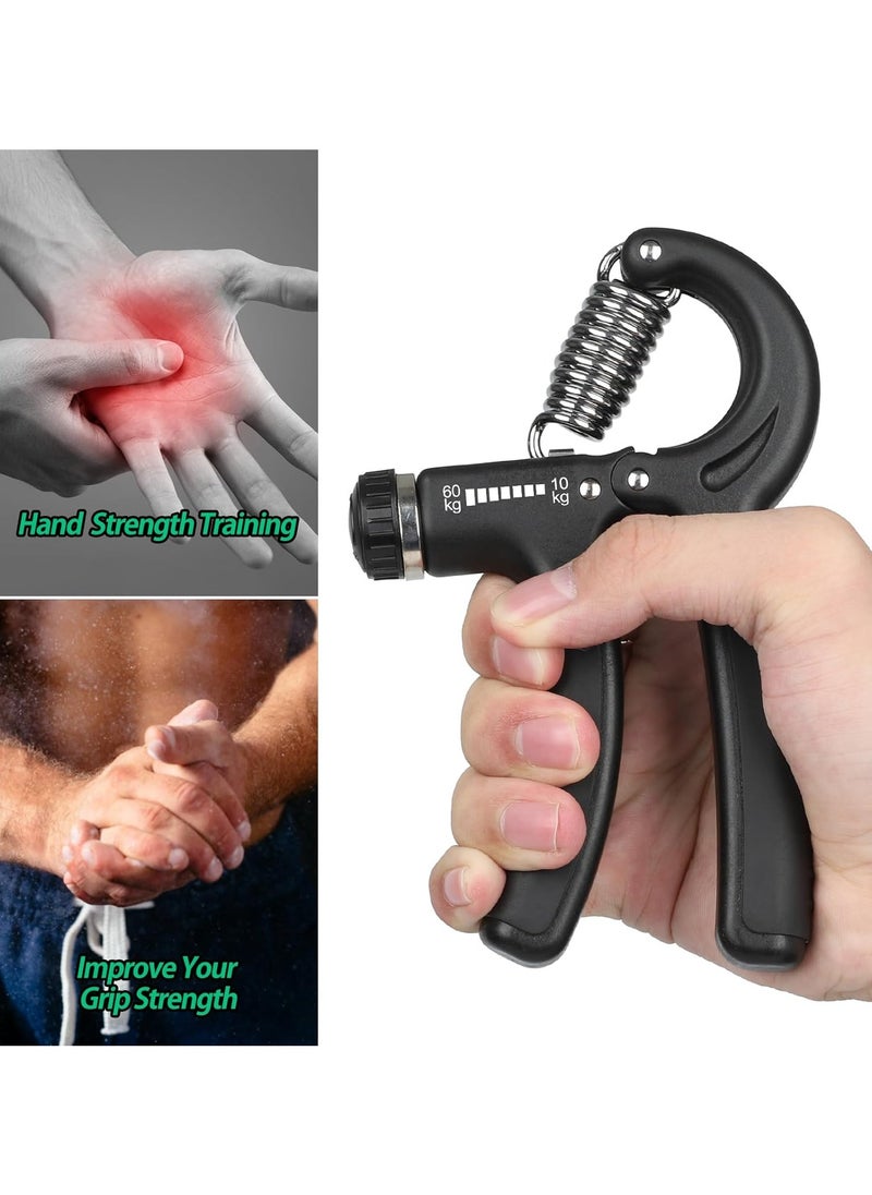 Generic - Hand Grip Strengthener: Adjustable hand exerciser with resistance from 22-132 lbs (10-60 kg) ideal for musicians and athletes with non-slip protection - Image 1