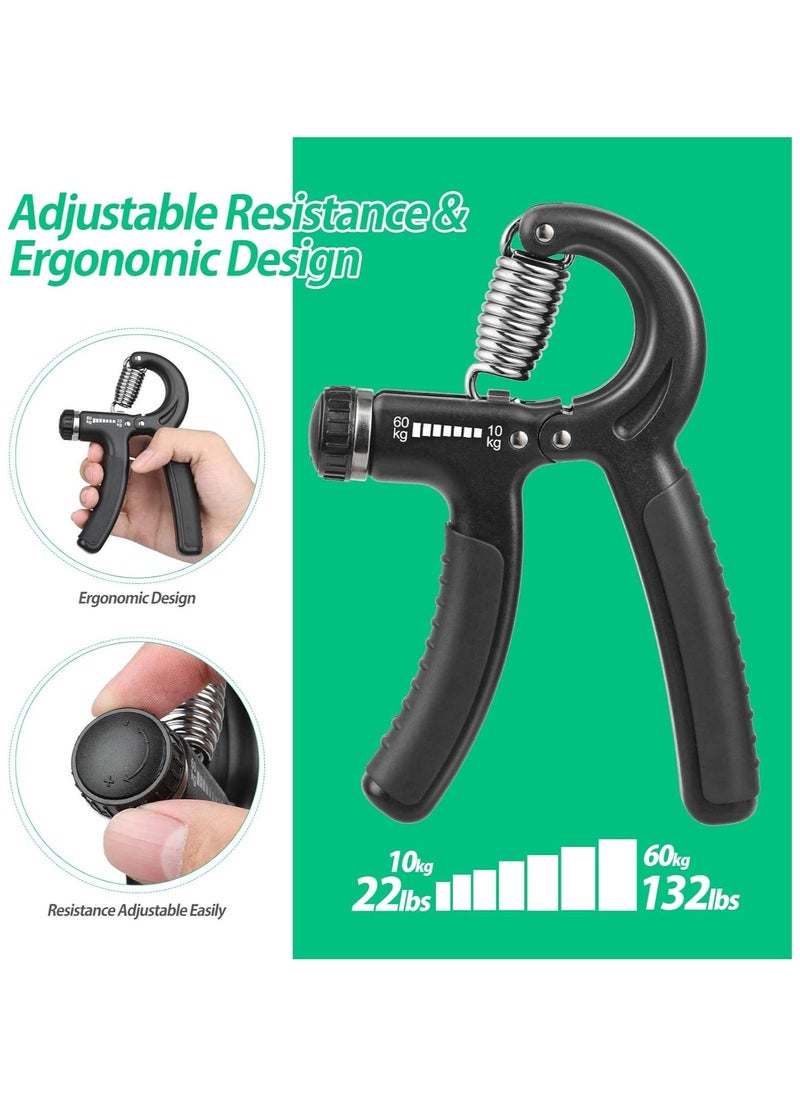 Generic - Hand Grip Strengthener: Adjustable hand exerciser with resistance from 22-132 lbs (10-60 kg) ideal for musicians and athletes with non-slip protection - Image 1