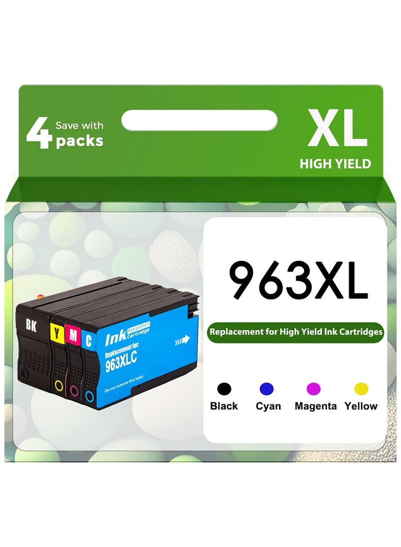 963XL Ink Cartridges Multipack Replacement for 963XL Ink Cartridges Multipack Compatible for Officejet Pro 9010 9012 9015 9016 9020(4 Pack)  - Image 1