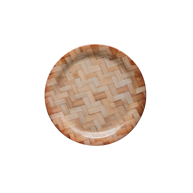 Urmila Plastic® Melamine Bamboo Printed Serving Plates (11 Inches) - Set of 6 - Image 5