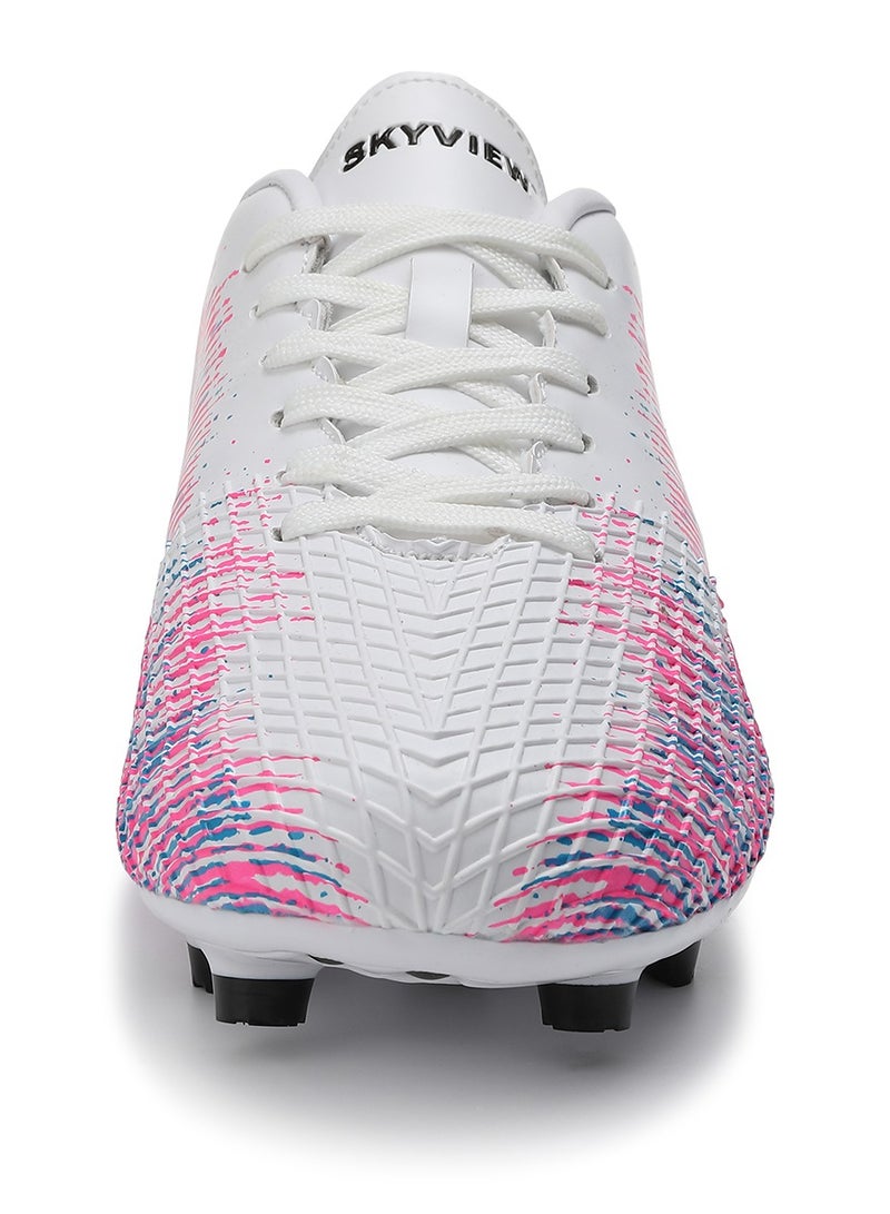 Sky View SKY VIEW Boys And Girls Soccer Cleats Turf Soccer Shoes For Kids Indoor Outdoor Children Unisex Football Boots AG FG Wide Training Sneaker White Pink - Image 3