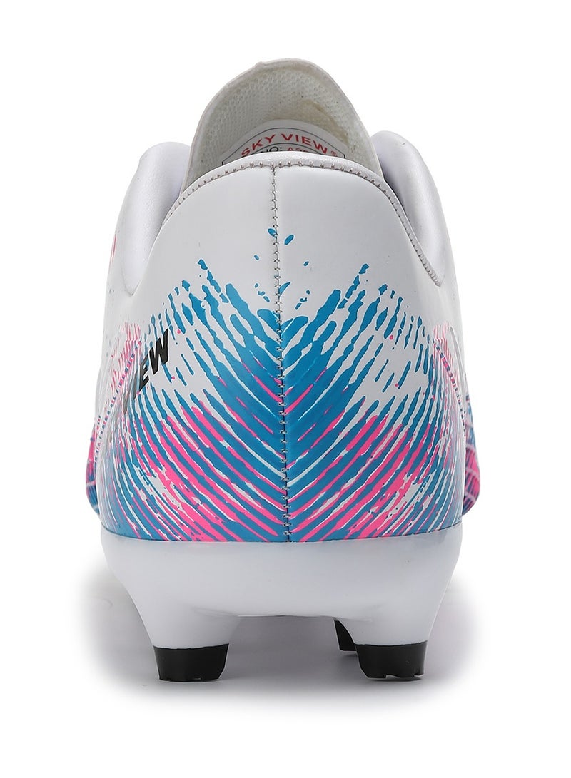 Sky View SKY VIEW Boys And Girls Soccer Cleats Turf Soccer Shoes For Kids Indoor Outdoor Children Unisex Football Boots AG FG Wide Training Sneaker White Pink - Image 4