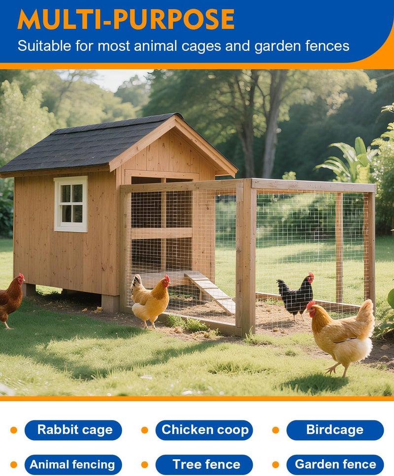 TUSON Hardware Cloth 1/2 inch 36 x 10 ft 19 Ga, Hot-Dip Galvanized After Welding, Chicken Wire Mesh Roll Hardware Mesh Welded Wire Fencing Chicken Garden Fencing - Image 3
