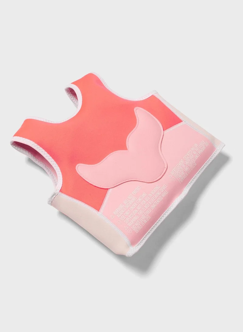 SUNNY LIFE Melody The Mermaid Swim Vest 2-3 Neon Strawberry