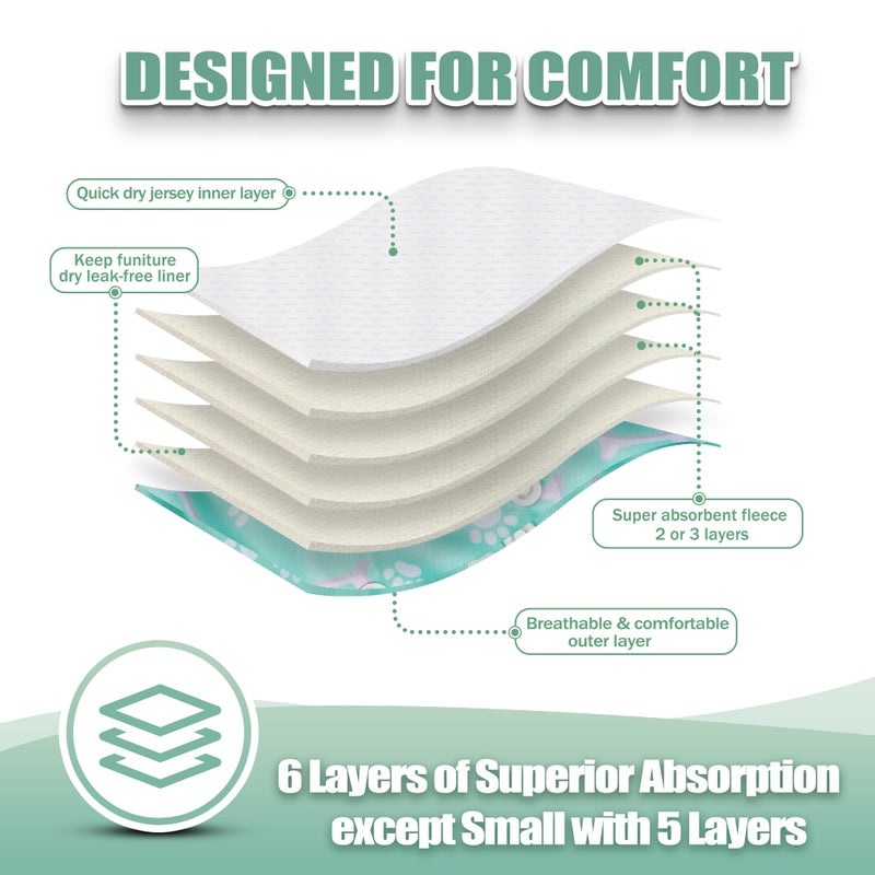 wegreeco Washable Female Dog Diapers Highly Absorbent Reusable Diapers for Dog in Heat Period, 3 Pack (Dog Bone, Small) - Image 5