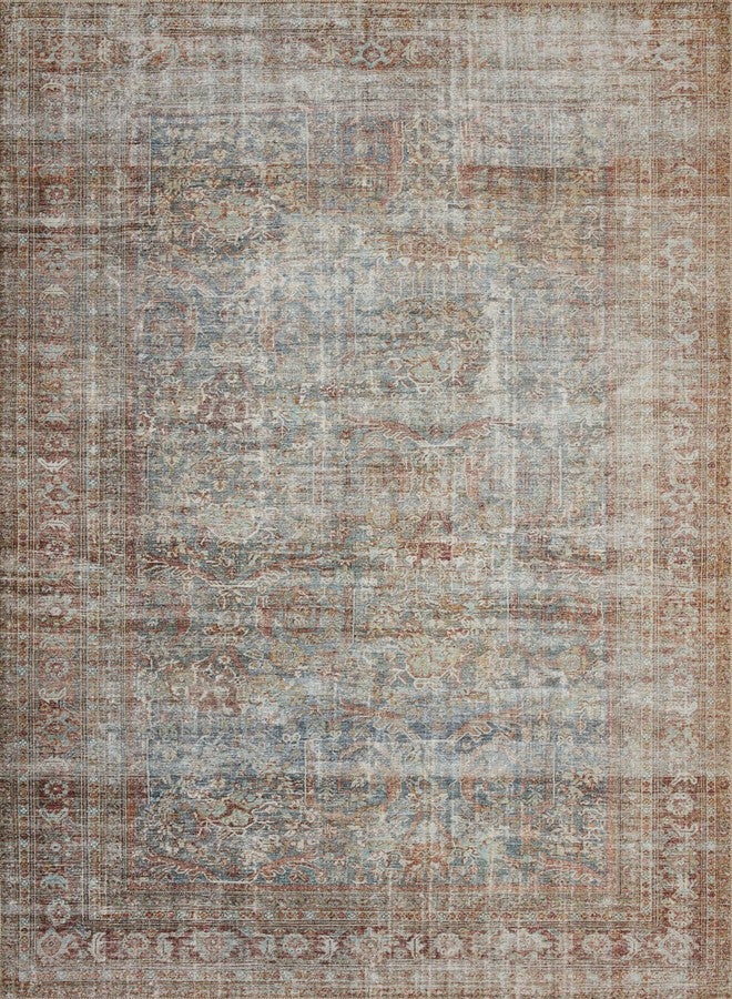 Loloi Chris Loves Julia Jules Collection JUL-05 Lagoon/Brick 2'-6'' x 9'-6'', .13" Pile Height, Runner Rug - Image 5