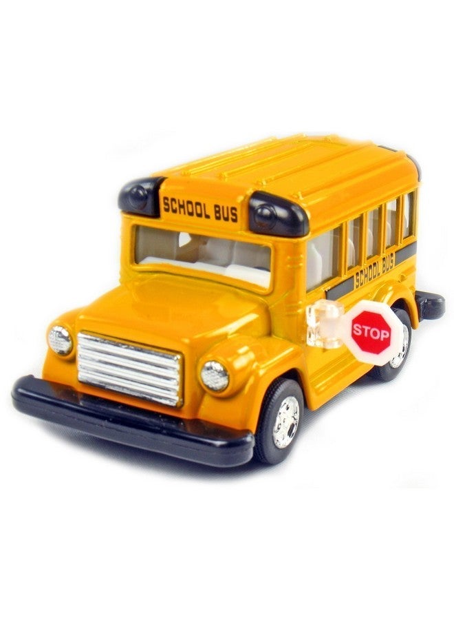 Kinsmart KiNSMART 4" Die Cast Metal Short School Bus with Pullback Action - Image 1