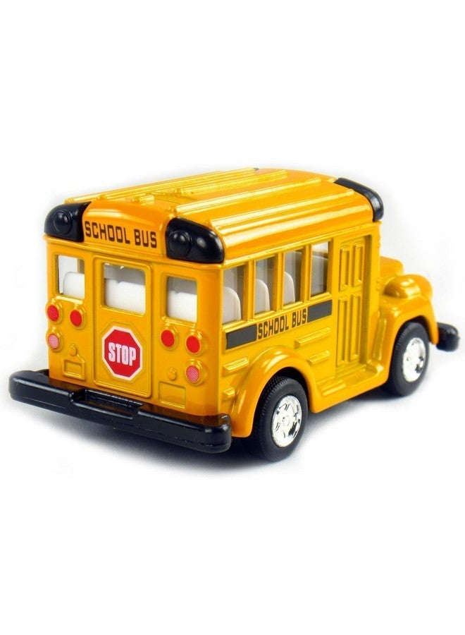 Kinsmart KiNSMART 4" Die Cast Metal Short School Bus with Pullback Action - Image 2