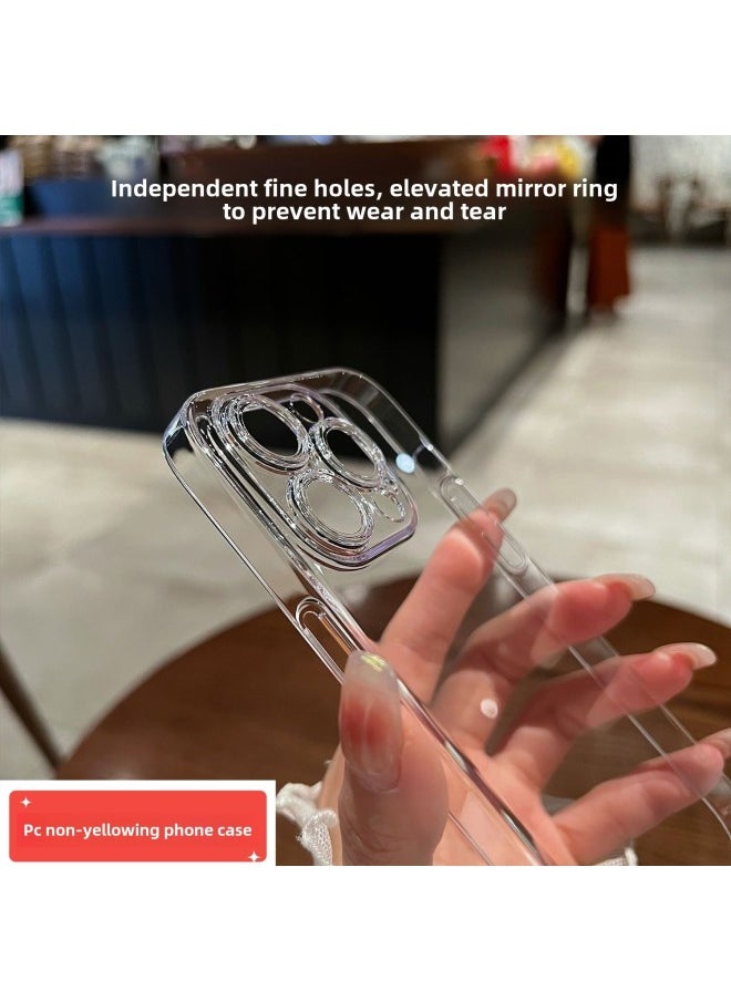 Generic - All-inclusive PC Transparent Phone Case IPhone16promax For Apple 15 With Lens Film 13 Anti-drop 14 Hard Shell-Color:Half Package Borderless Fine Hole-pc Transparent -Applicable Models:Apple 14promax - Image 1