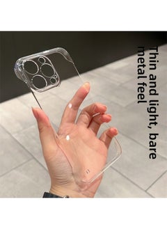 All-inclusive PC Transparent Phone Case IPhone16promax For Apple 15 With Lens Film 13 Anti-drop 14 Hard Shell-Color:Half Package Borderless Fine Hole-pc Transparent -Applicable Models:Apple 14promax