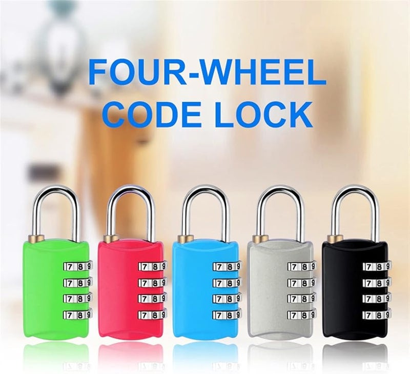 Black 4 Dial Combination Travel Lock for Luggage Suitcase Baggage Toolbox Gym Locker - Image 3