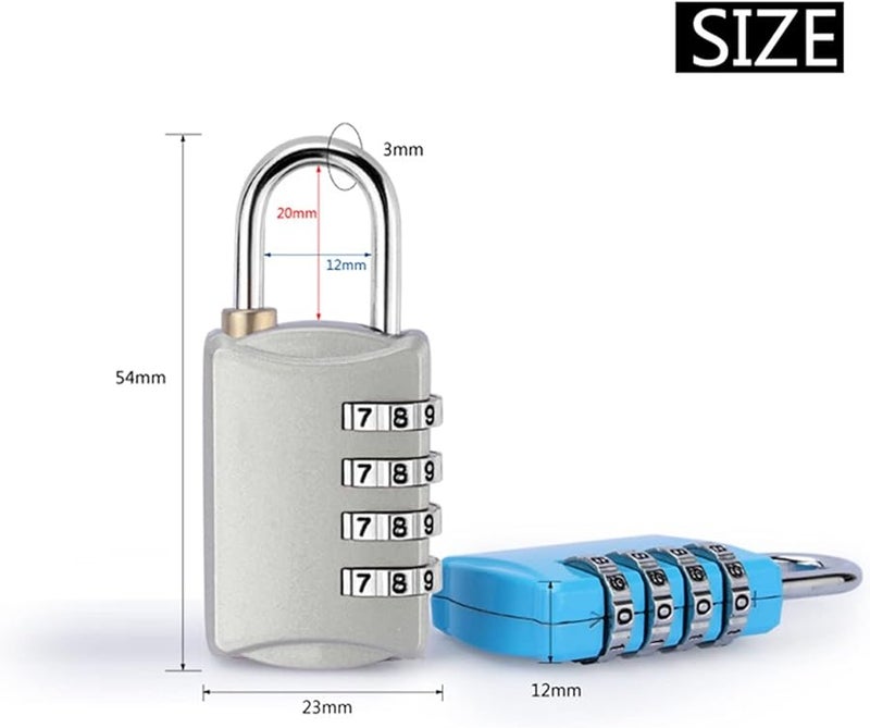 Black 4 Dial Combination Travel Lock for Luggage Suitcase Baggage Toolbox Gym Locker - Image 5