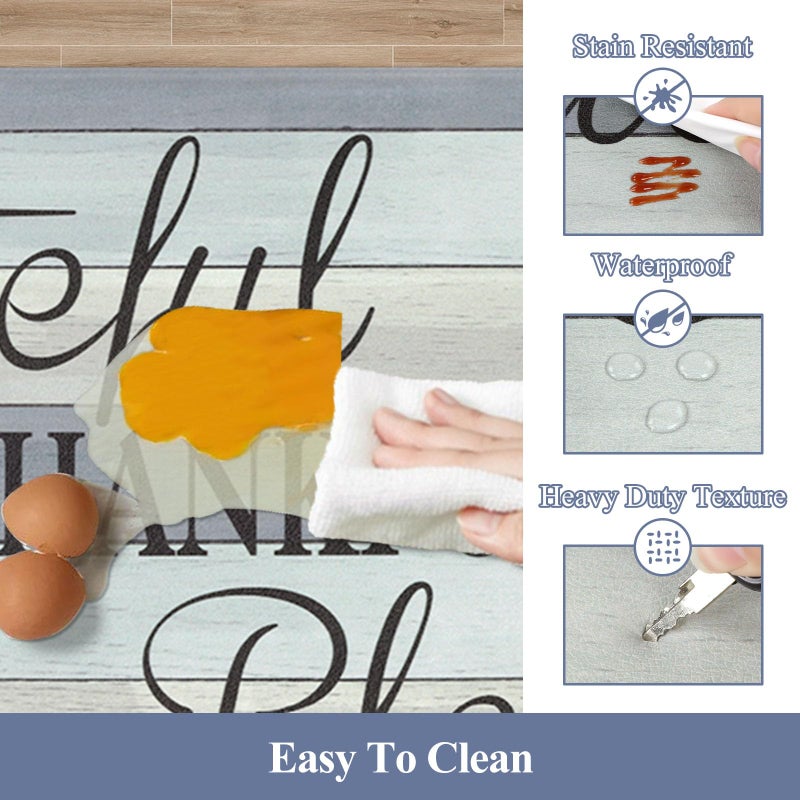 HEBE Anti Fatigue Kitchen Mat Set of 2 Non Slip Cushioned Kitchen Mats for Floor Waterproof Farmhouse Kitchen Rugs and Mats Set Comfort Standing Desk Mat Carpet for Sink,Office,Laundry - Image 4