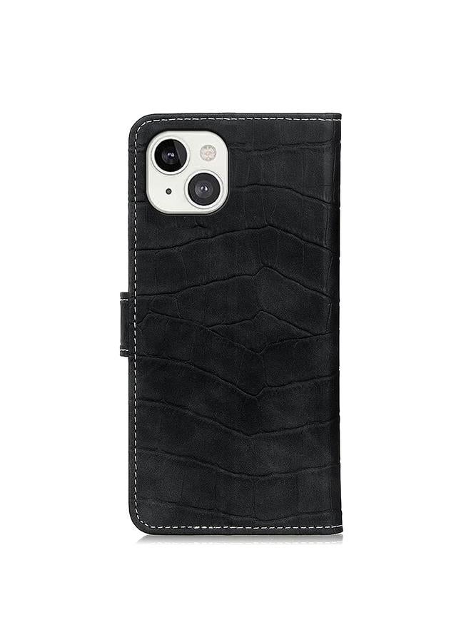 اس-توب جراب جلدي بتصميم جلد التمساح لهاتف iPhone 13 مع حامل وفتحات للبطاقات ومحفظة - Image 3