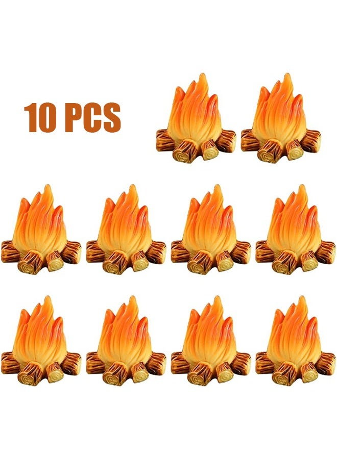 Ba Love 10 Pcs Miniature Campfire Dollhouse Fire Ornament Decor Model Fire Model Handicraft Fake Fire Pretend Toy Resin Bonfire Model Miniature Decoration - Image 1