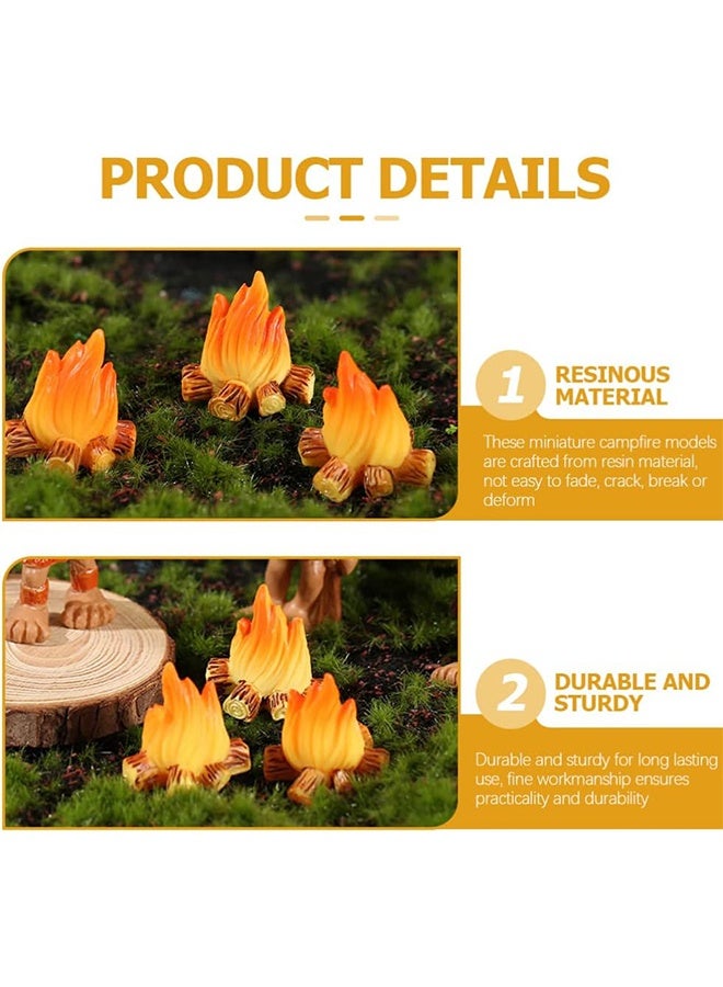 Ba Love 10 Pcs Miniature Campfire Dollhouse Fire Ornament Decor Model Fire Model Handicraft Fake Fire Pretend Toy Resin Bonfire Model Miniature Decoration - Image 4