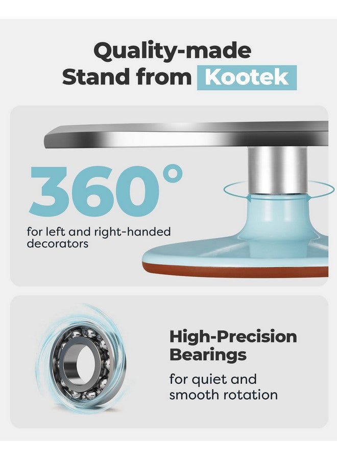 Kootek حامل كعكة دوار من سبائك الألمنيوم كوتيك 12 بوصة لتزيين الكعك وكعك الكب كيك - Image 2