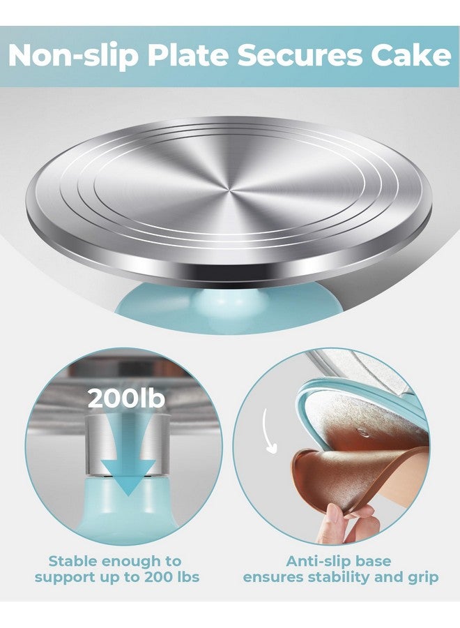 Kootek حامل كعكة دوار من سبائك الألمنيوم كوتيك 12 بوصة لتزيين الكعك وكعك الكب كيك - Image 5