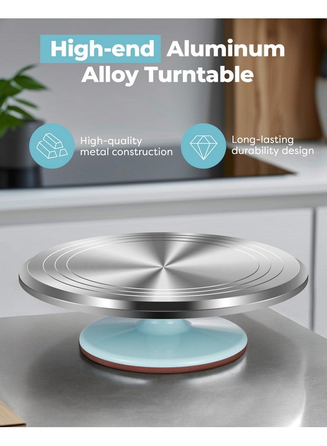 Kootek حامل كعكة دوار من سبائك الألمنيوم كوتيك 12 بوصة لتزيين الكعك وكعك الكب كيك - Image 4