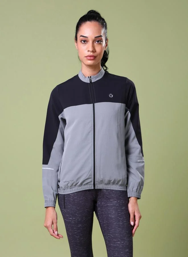 Technosport Color Block Long Sleeves Woven Jacket by Styli