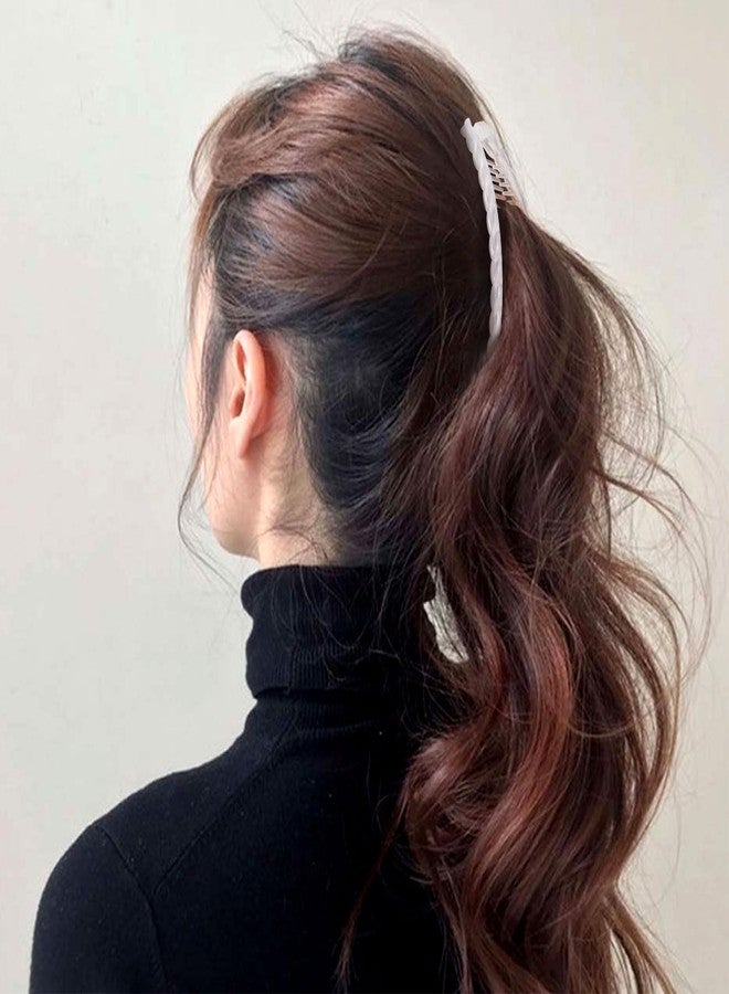 Mxxipp 3pcs French Banana Clips, Non-Slip Classic Large Hairstyle Claws, Double Combs Hair Holder for Women Curly Straight Long Thick Thin Hair- Clear - Image 5