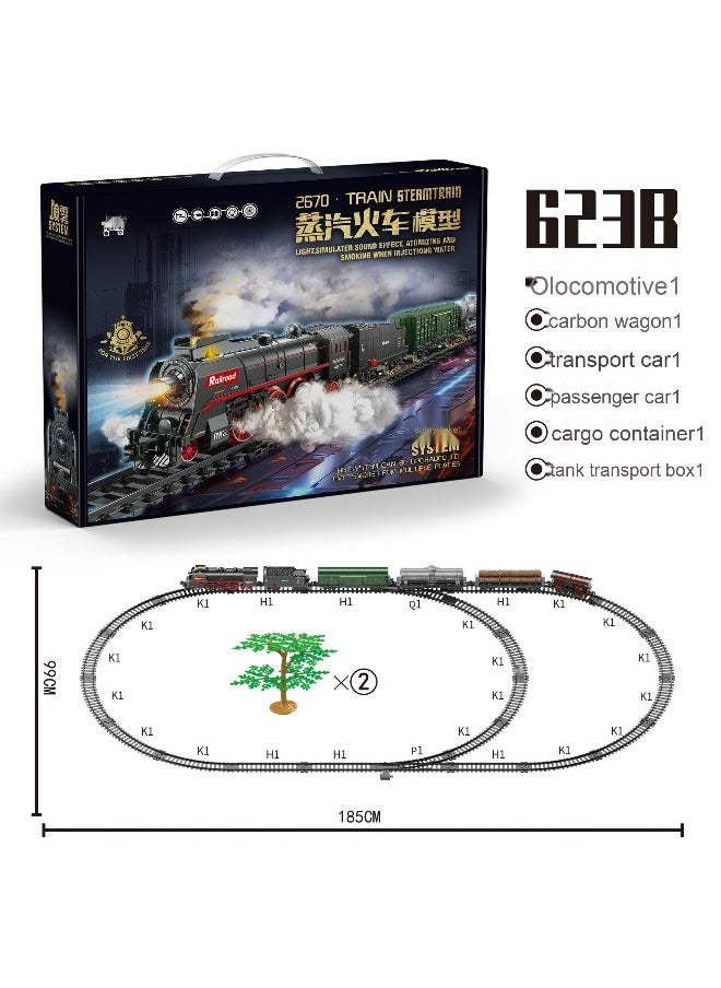 Simulation High-Speed Train Parking Lot Children’s Electric Toy Train Set 