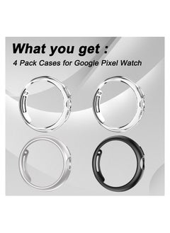 SYOSI Screen Protector Case, 4 Packs for Google Pixel Watch Thin Solid PC Case, Anti-Yellowing Anti-Scratch Shockproof Bumper for Pixel Watch  - Image 4