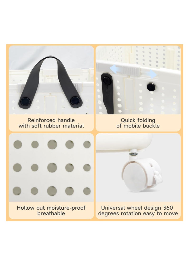 يوڠام سلة غسيل قابلة للطي بعجلات – سعة كبيرة، خفيفة الوزن وتوفير للمساحة، مثالية للمنزل، غرفة الغسيل أو السفر - Image 3