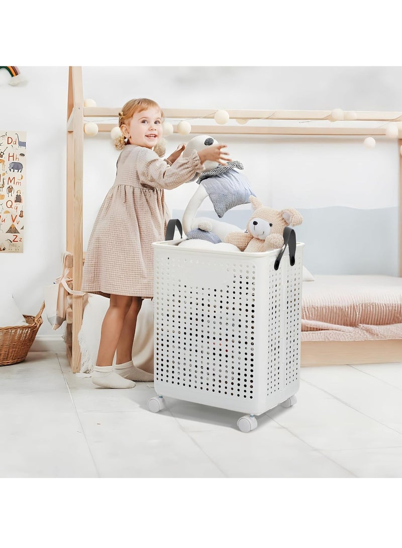 يوڠام سلة غسيل قابلة للطي بعجلات – سعة كبيرة، خفيفة الوزن وتوفير للمساحة، مثالية للمنزل، غرفة الغسيل أو السفر - Image 4