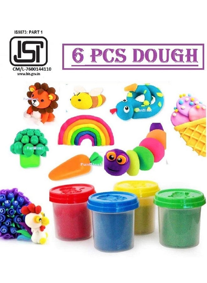 FunBlast Clay and Dough for Kids, Activity Clay Toys - (6 Pcs Clay Toy; Random Color) - Image 3
