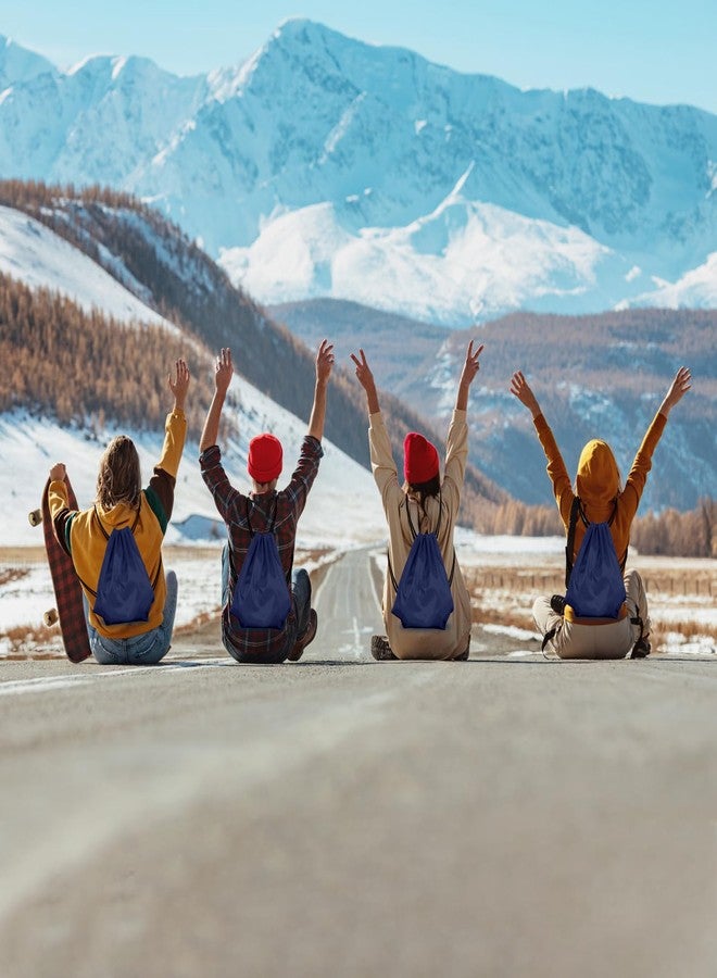 KUUQA 50Pcs Navy Blue Drawstring Backpack Bulk Drawstring Bags String Bags Storage Bags Gym Backpack for Sport Gym Traveling - Image 5